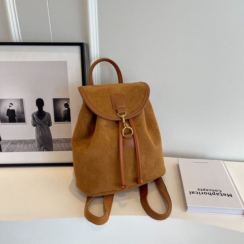 Women's Casual Niche Design Suede Backpack