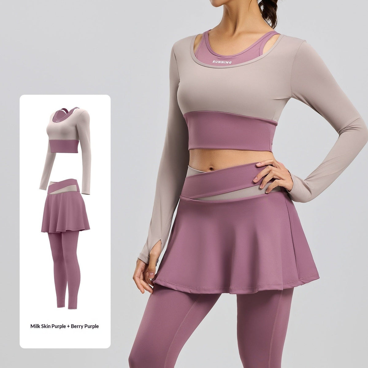 Fake Two-piece Anti-exposure Yoga Set For Running