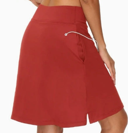 Casual Sporty Tennis Skirt-pants, Faux Two-piece, Mid-length Yoga And Fitness, Hot-selling Women's Personalized Style