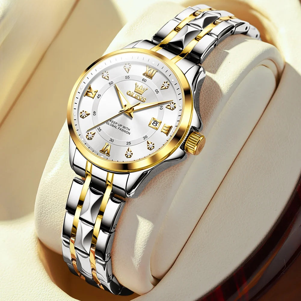 Stainless Steel Day-Date Watch - Women's, Men's & Couples