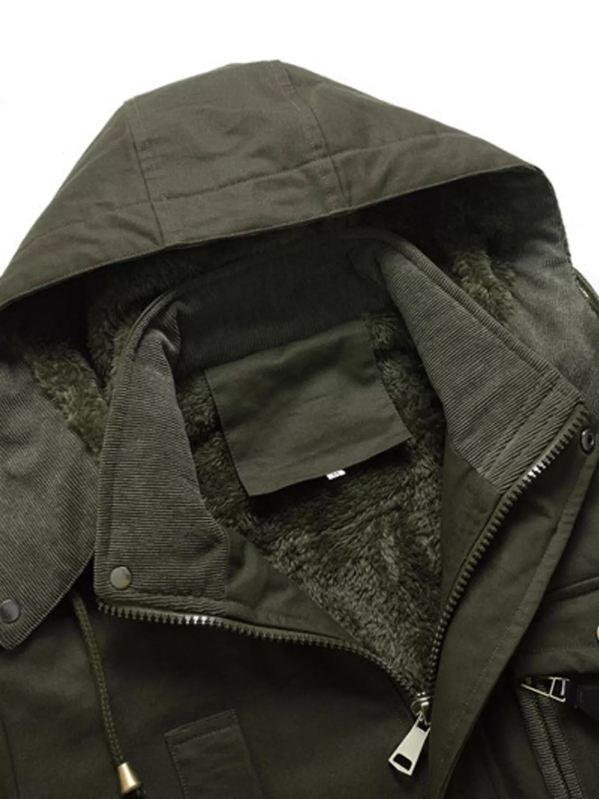 Men's Full Size Zip Up Multiple Pockets Jacket Plus Size