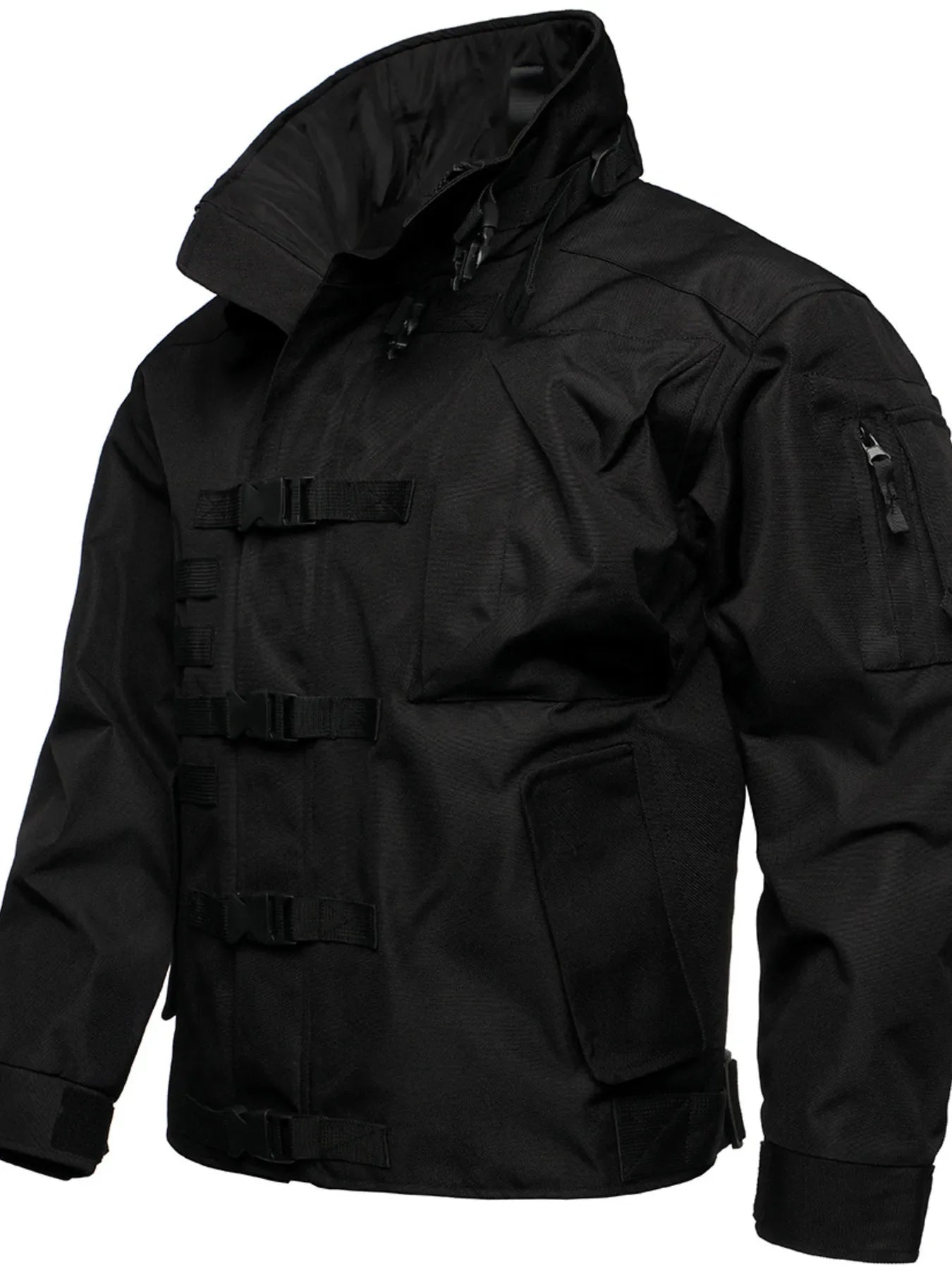 Chaqueta Impermeable Talla Grande de Hombre con Múltiples Hebillas Talla Grande