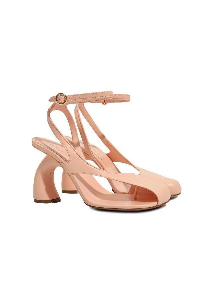 Women's Stiletto Peep-toe Sandals With A Square-Toe