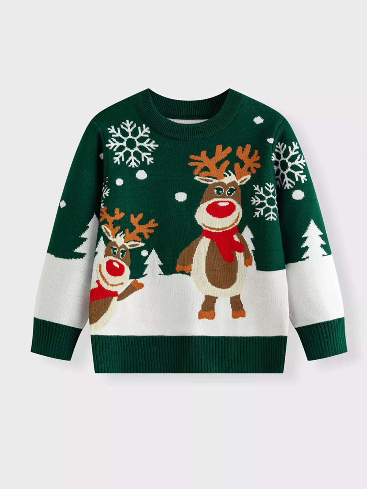 Children's Christmas Tree Round Neck Sweater