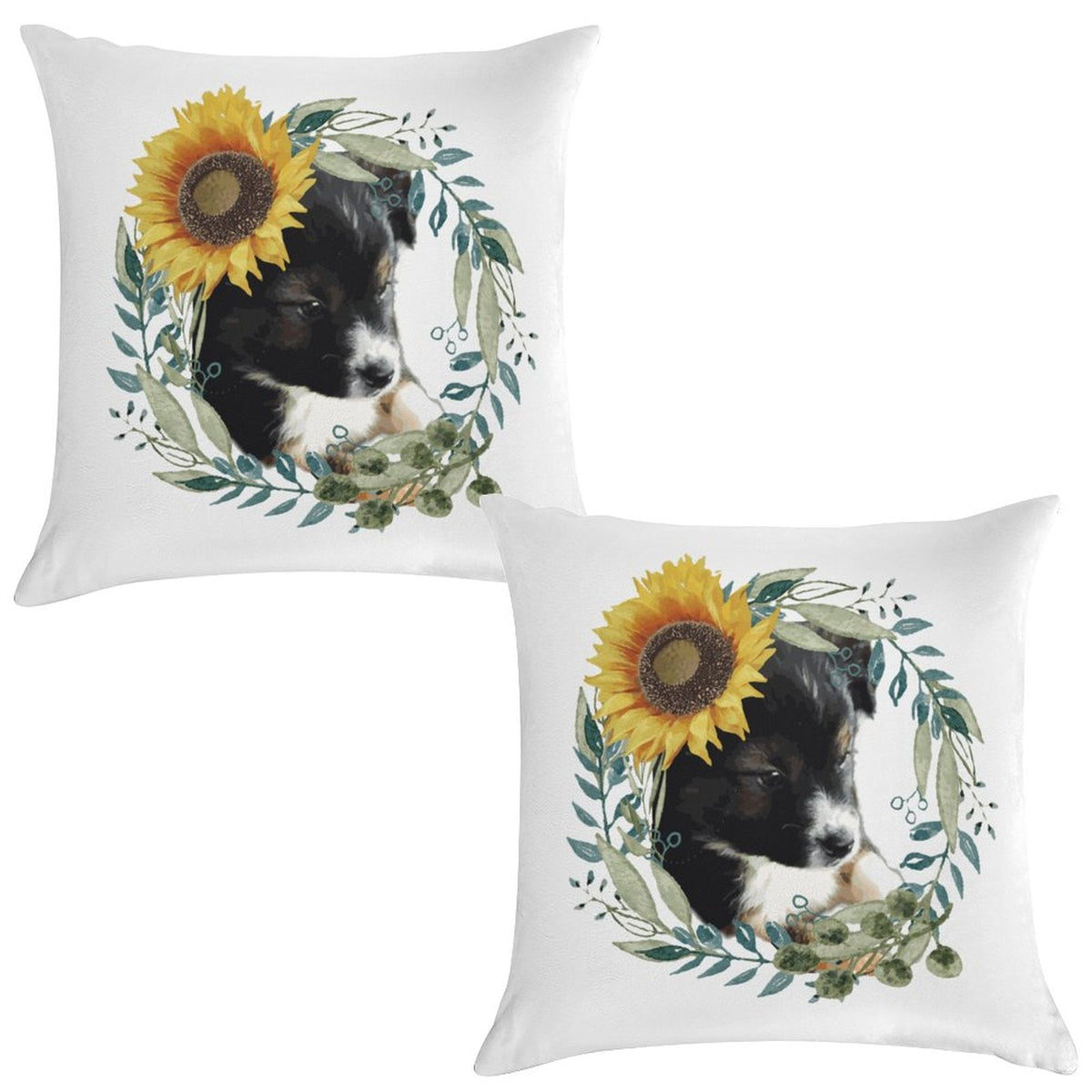 Cute Black Puppy 2-Piece Ultra-Soft Pillowcase Set - 18"×18"