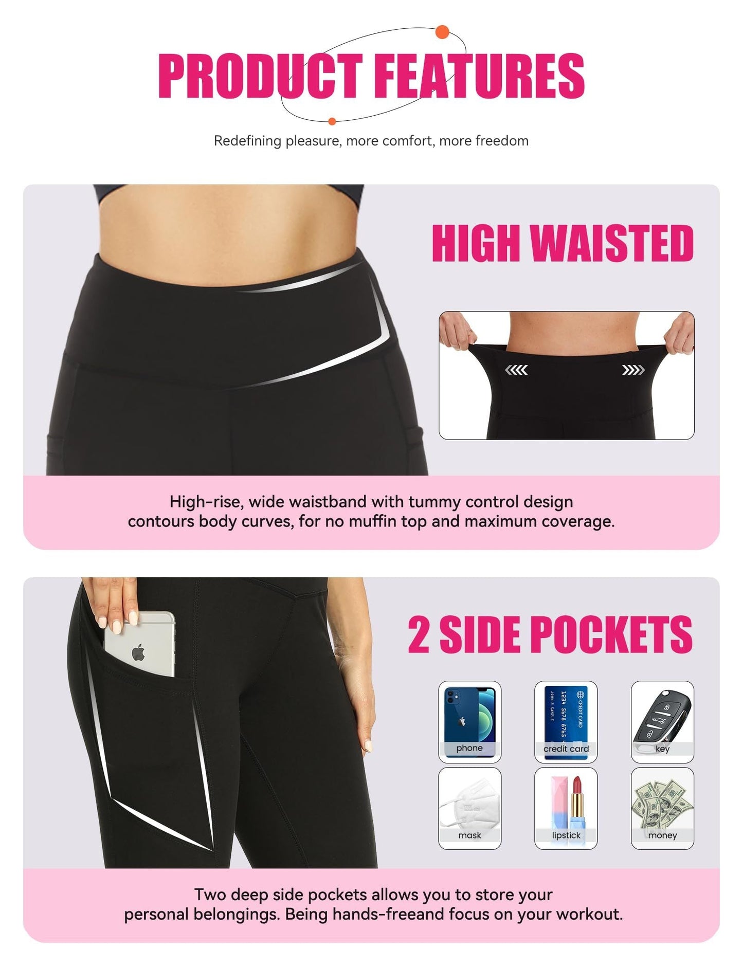 Paquete de 3 shorts ciclistas de yoga de cintura alta
