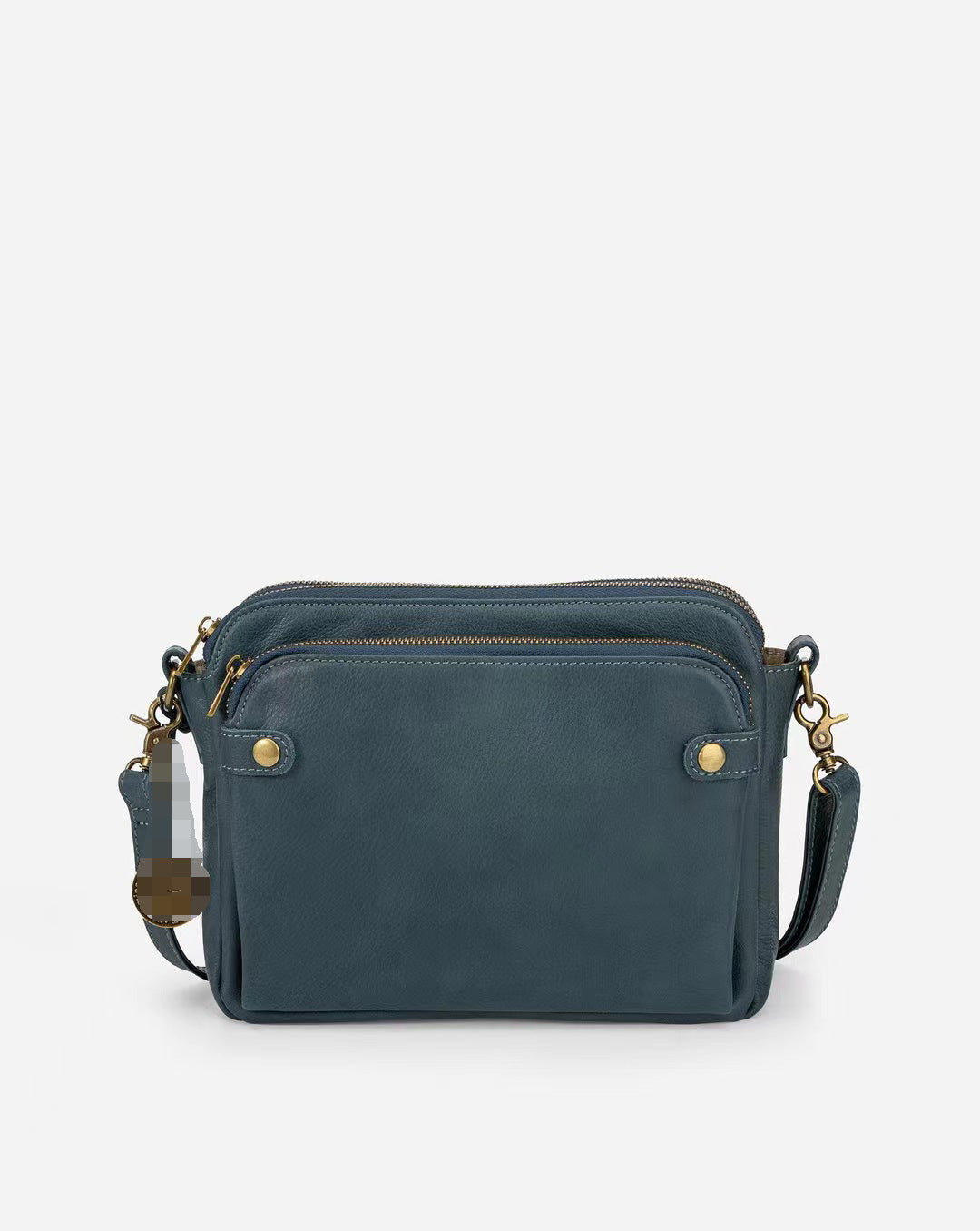 Vintage Three Layer Leather Messenger Bag Travel Bag