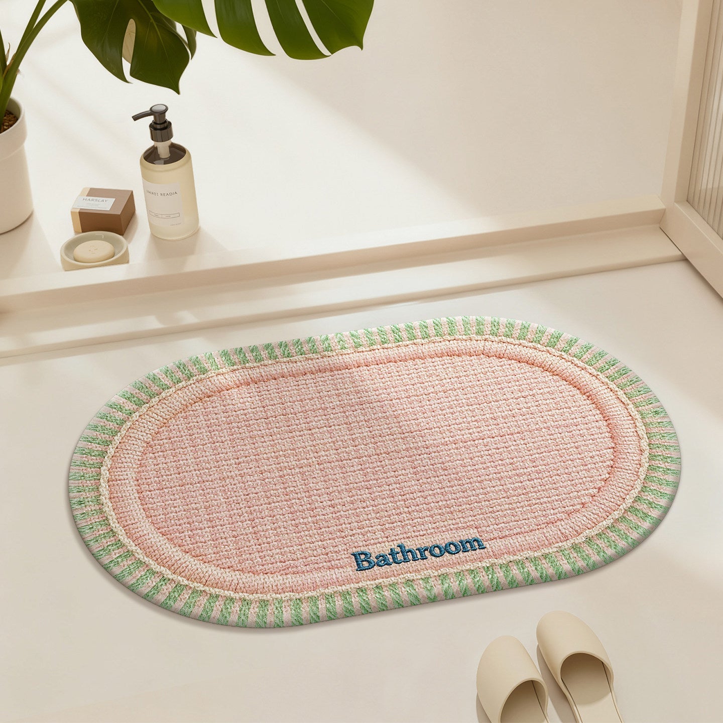 Water-absorbent Stain-resistant Non-slip Household Bathroom Floor Mat