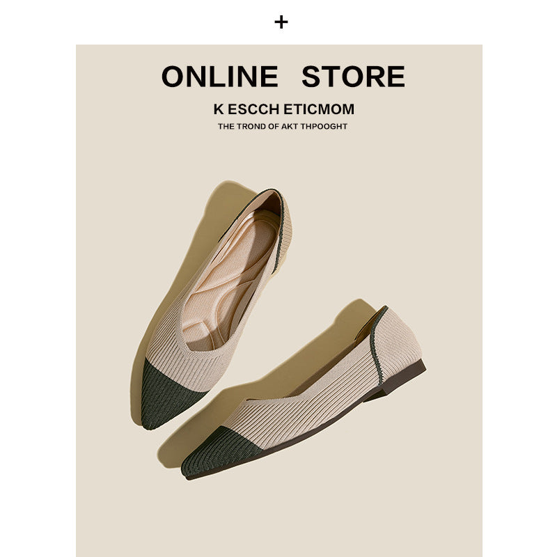 Women's Pointed-Toe Color Matching Flats