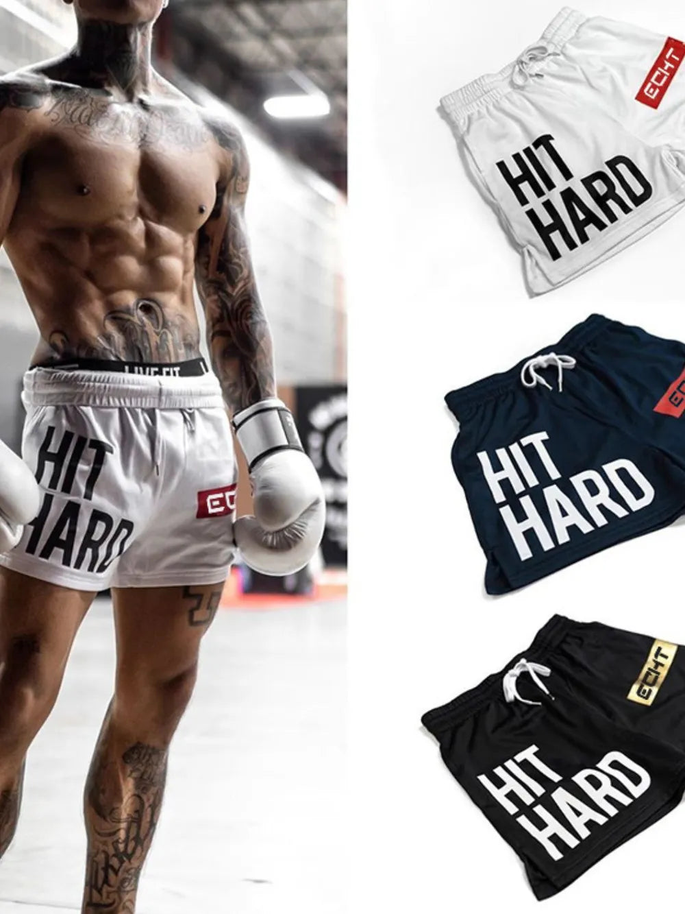 Pantalones cortos deportivos transpirables con cordón de talla grande para hombre