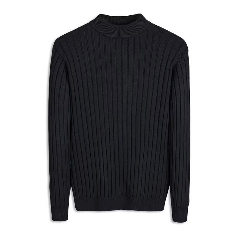 Pullover Textured Mock-neck Sweater For Men