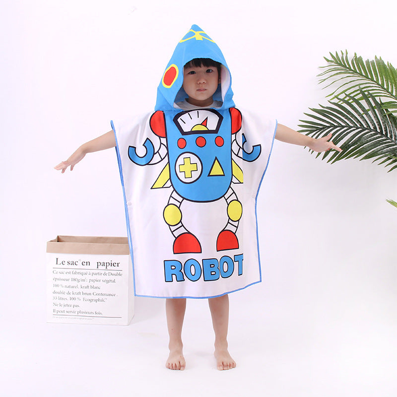 Microfiber Children's Cloak Double-sided Velvet Quick-drying Beach Towel