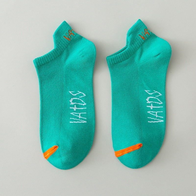 Season Thin Absorb Sweat Short Mesh Breathable Pure Cotton Man's Sports Socks