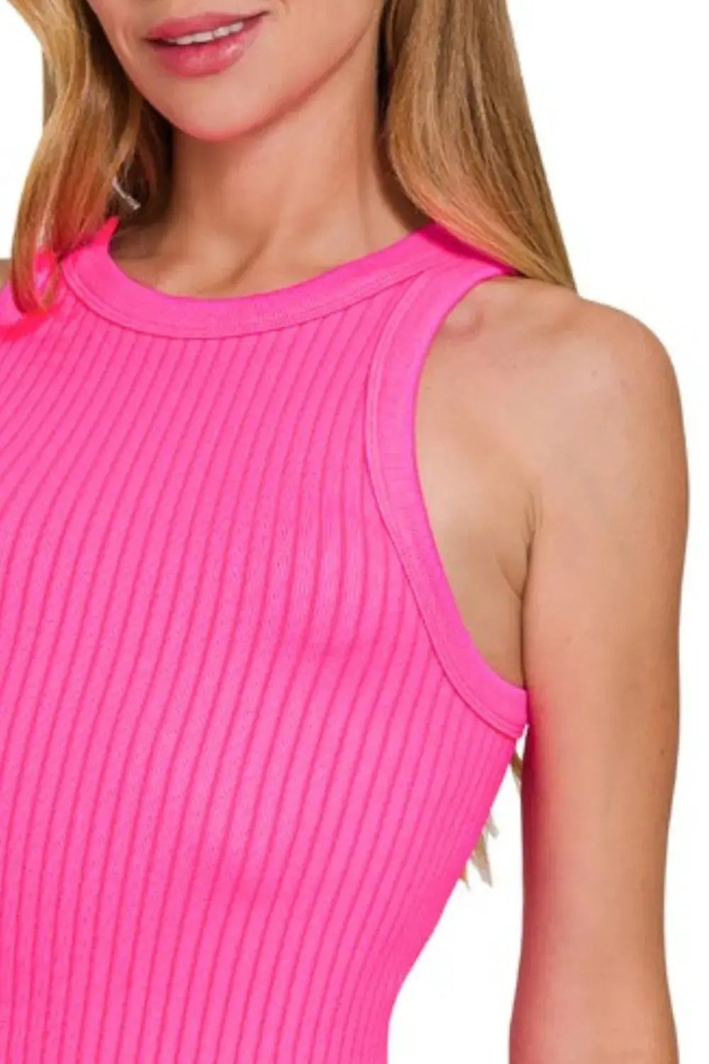 Women's Seamless Ribbed Crop Tank Top Ribbed Crop Tank - Seamless & Comfy - Everyday Basic