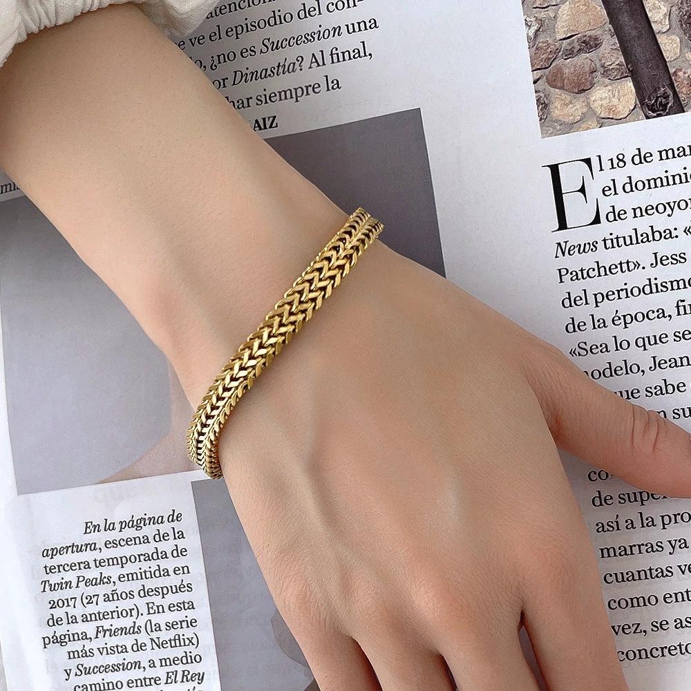 Men's Gold Thick High-grade Titanium Steel Bracelet