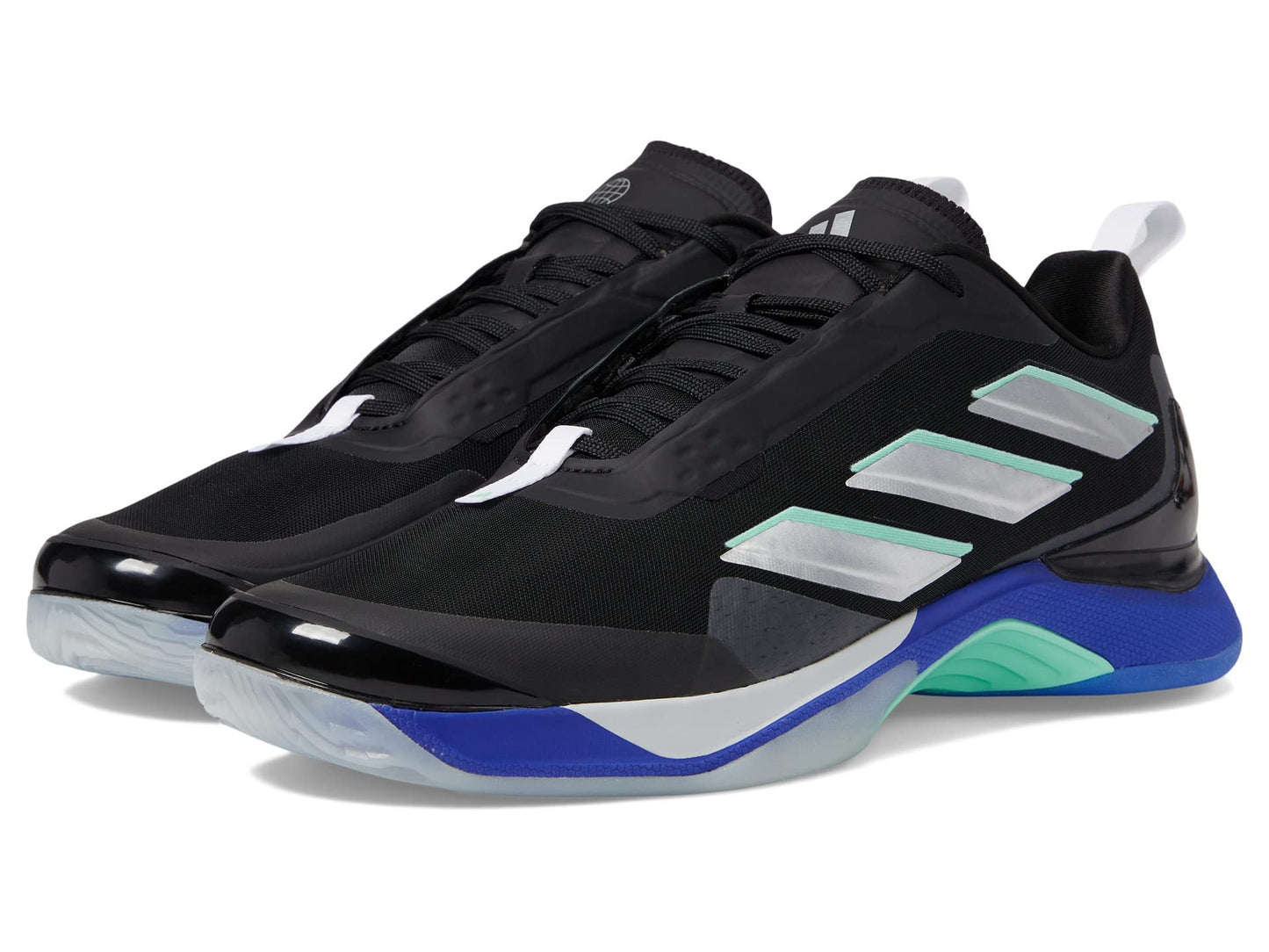 adidas Womens Avacourt Sneaker Black/Silver Metallic/Lucid Blue 10.5