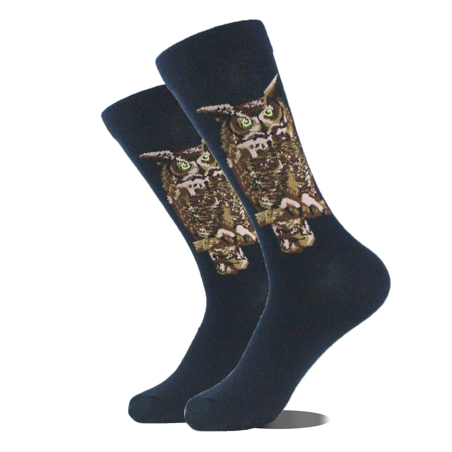 Men's Cartoon Animal Retro Oil Painting Mid-calf Socks