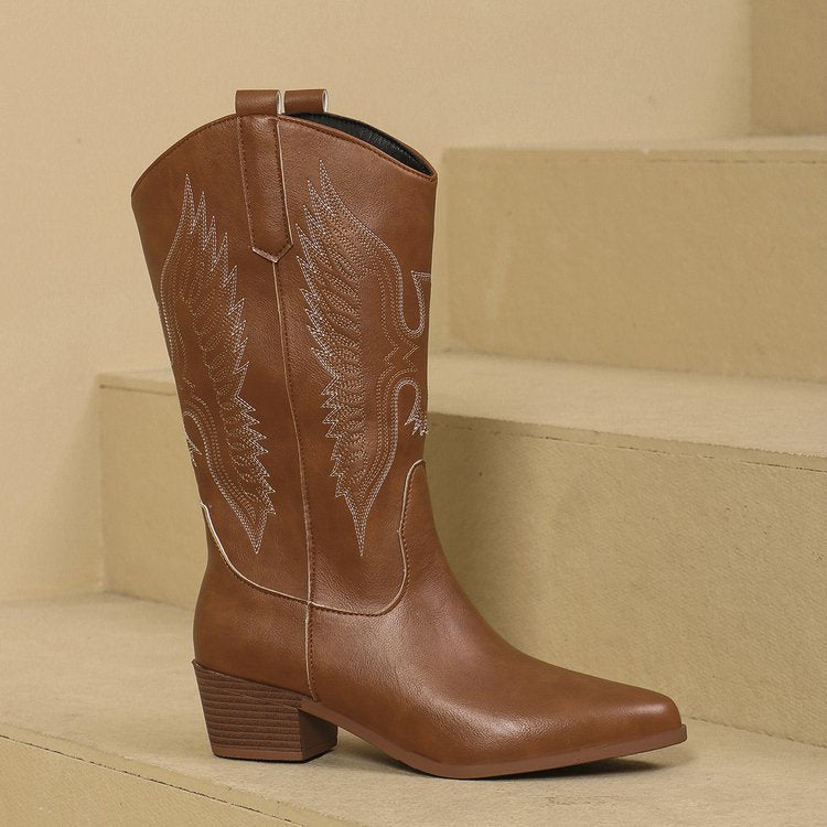 Women's Western Style Embroidered Boots