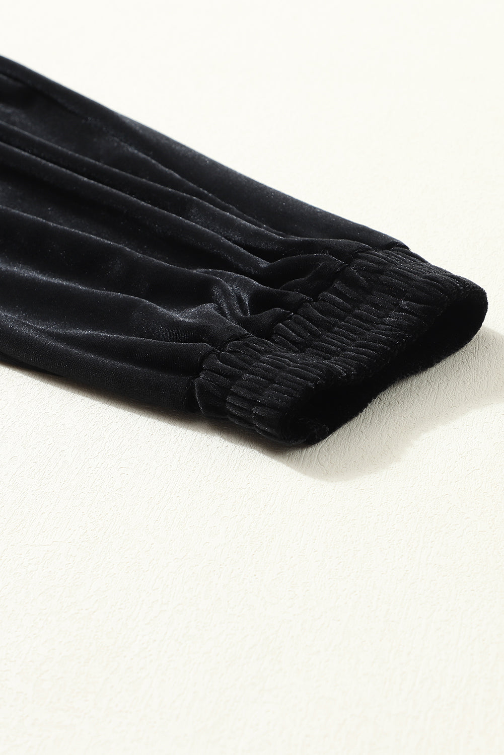 Women's Black Vintage Pocket Velvet Jogger Pants