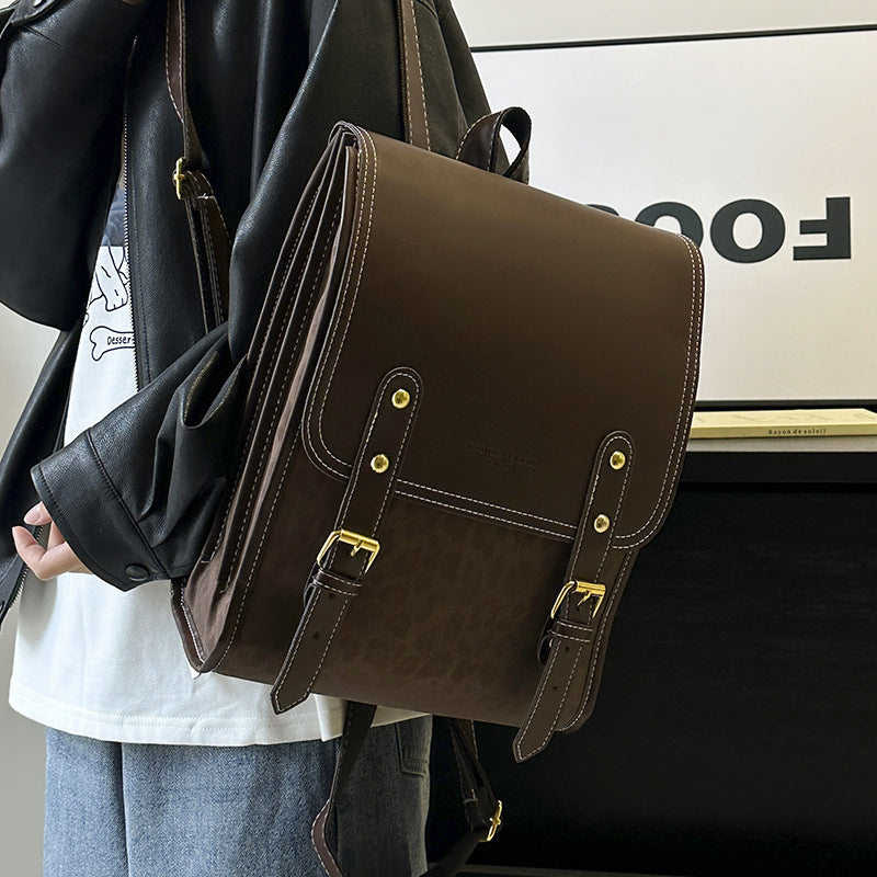 Simple Western-style High-quality Large-capacity Commuter And Street-ready Backpack