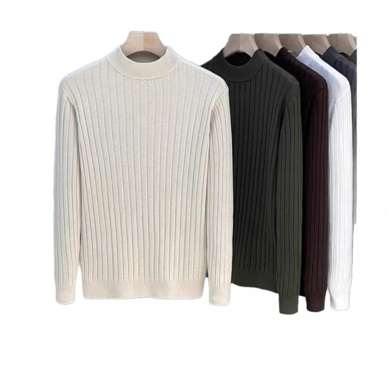 Pullover Textured Mock-neck Sweater For Men
