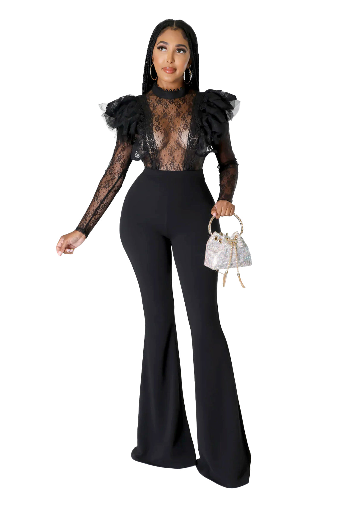 Body de encaje de 2 piezas con pantalones tipo bota {Ideal para chicas altas}