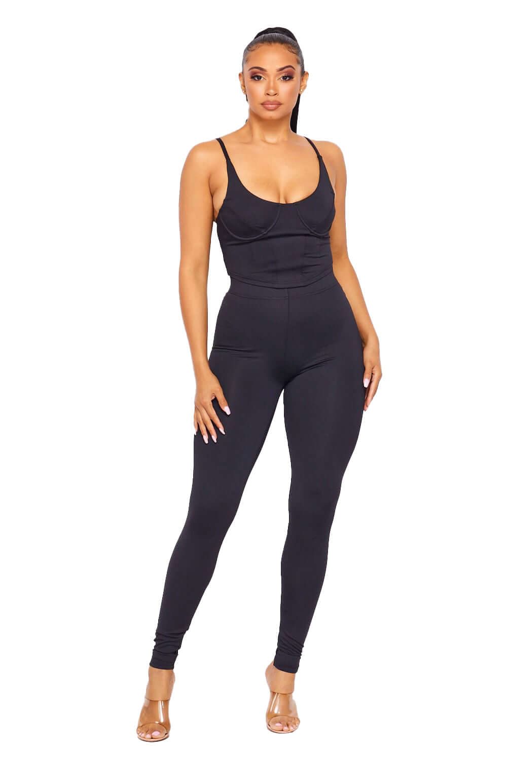 Conjunto de 2 piezas de leggings y camiseta de tirantes