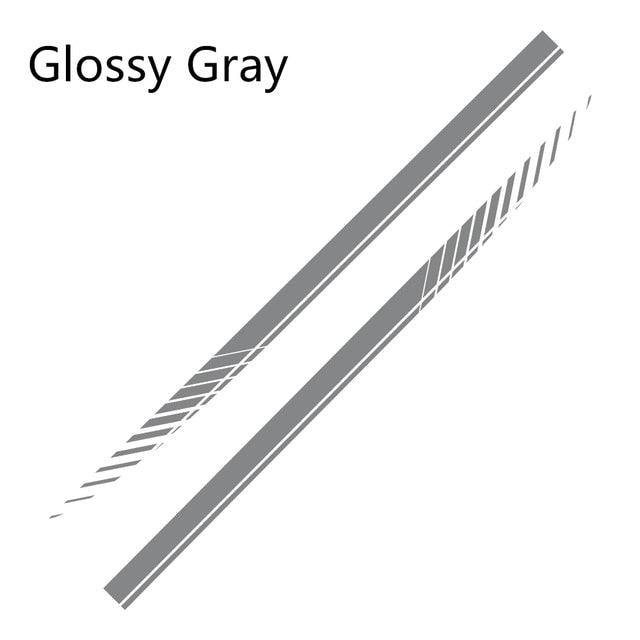 2PCS Universal Car Side Skirt Decal Stickers Body Side Sports Racing Stripe Car Side Stripes Universal Racing Sticker Decals Side Stripe Skirts Stickers Body Side Graphics Vinyl Sticker Decals Racing Sport Automobiles Body Wrap Car Accessories