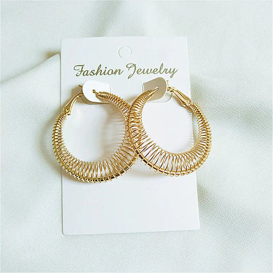 Trendy Spring Curve Earrings in Gold and Silver