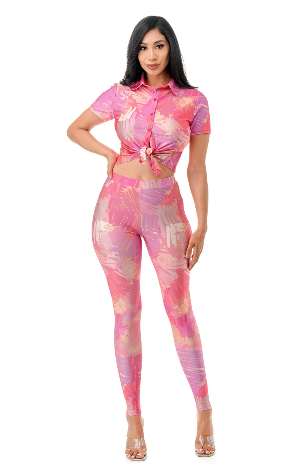 Conjunto de leggings estampados de dos piezas