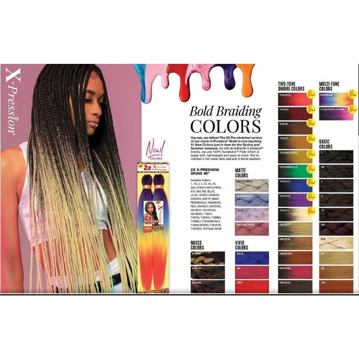 Sensationnel X-Pression 2X Pre-Stretched Braiding Hair 48"