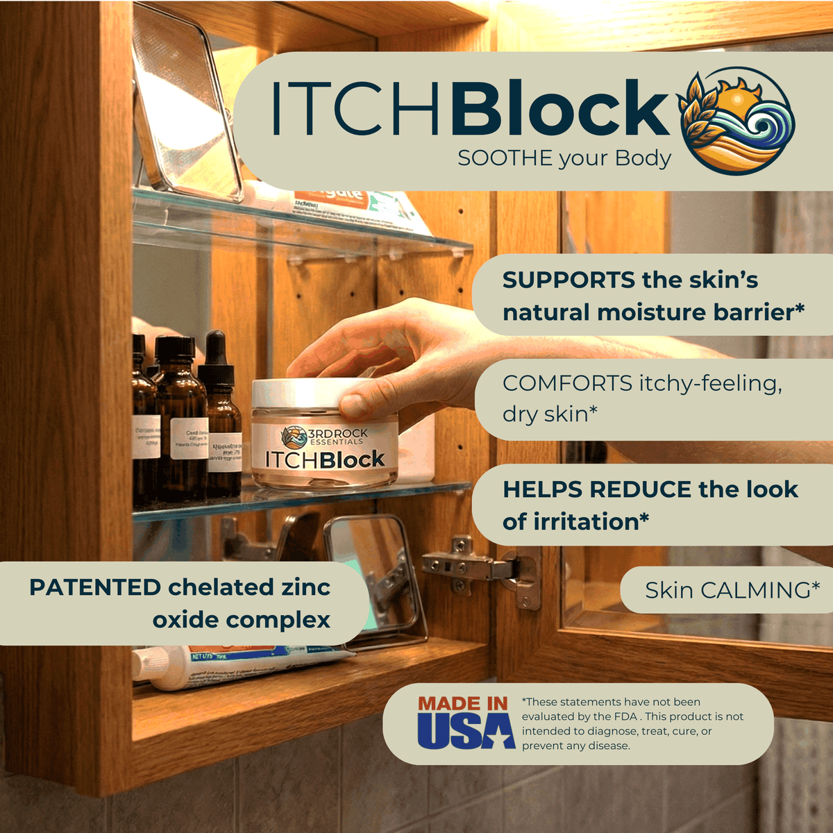 ITCHBlock™ Crema Totalmente Natural para Aliviar la Picazón