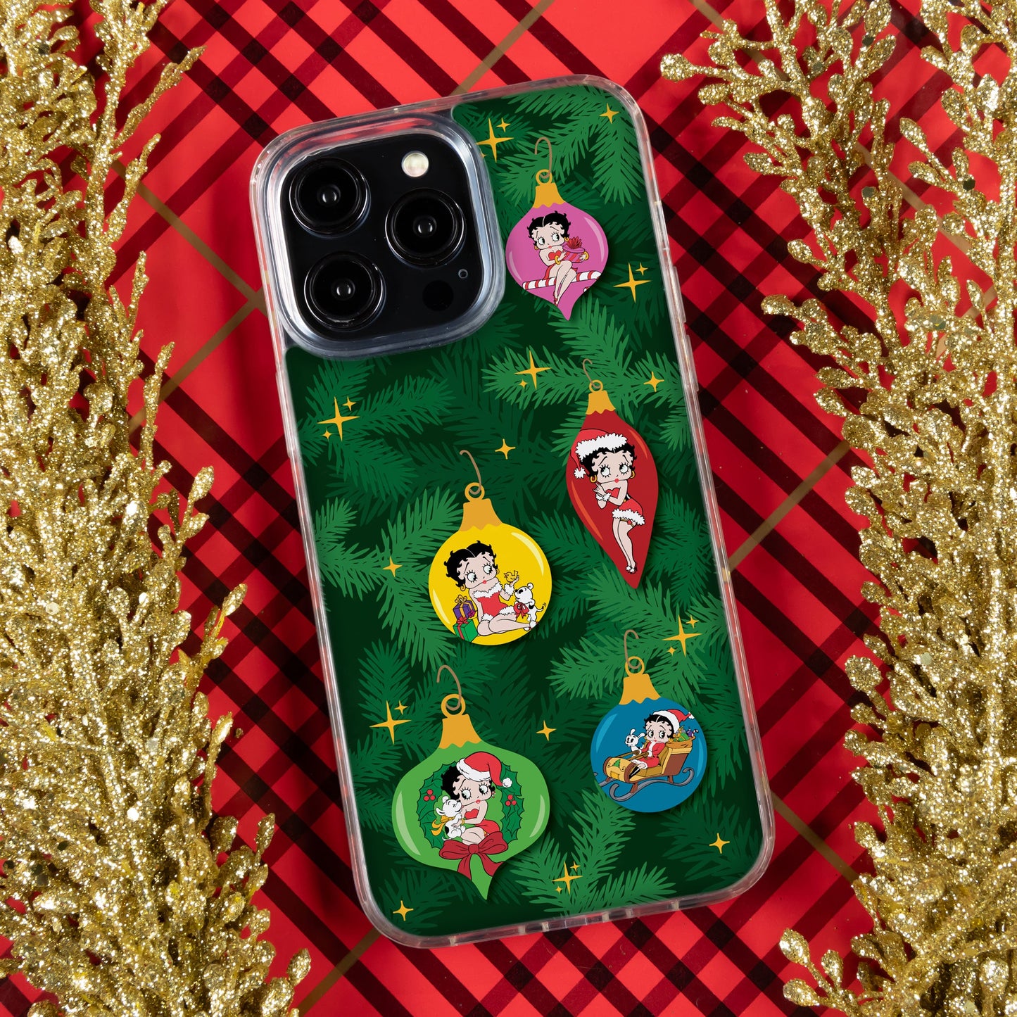 Betty Boop Happy Holidays HD Apple iPhone 13 Series Mag-Safe Phone Case