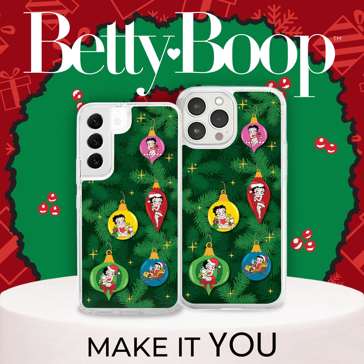 Betty Boop Happy Holidays HD Apple iPhone 12 Series Mag-Safe Phone Case
