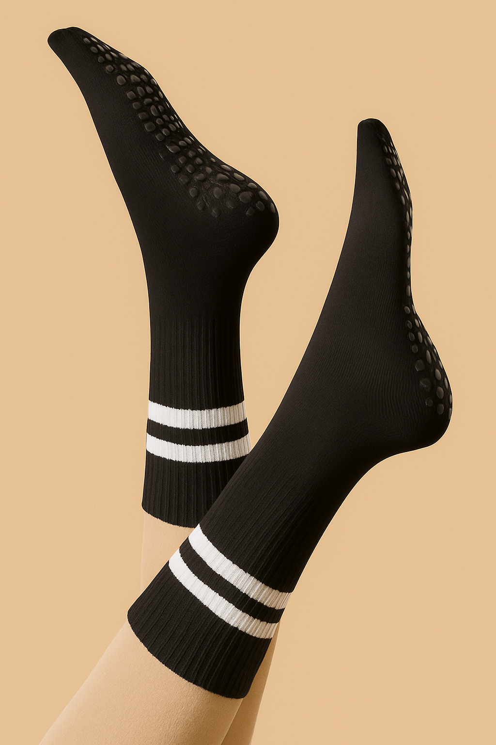 3-Pack Women’s Grip Pilates Socks – Non-Slip Crew for Yoga, Barre, Dance & Workouts