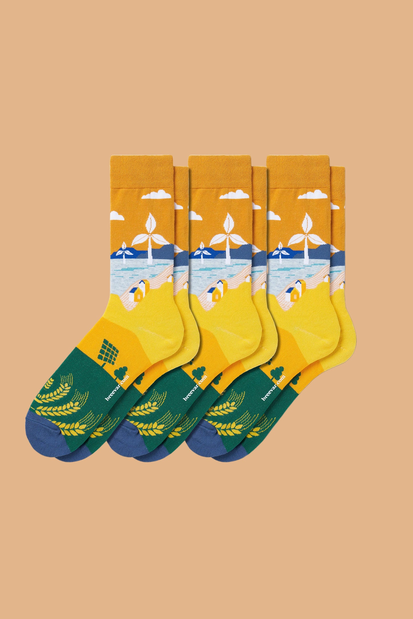 3-Pack Collectible Art Crew Socks – Clean Energy & Climate Action