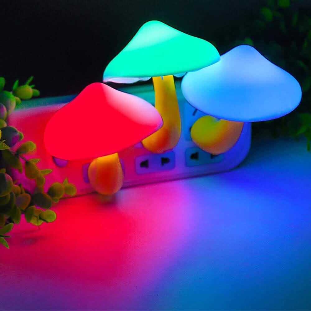 3-Pack: Mushroom Night Light with Dusk to Dawn Sensor