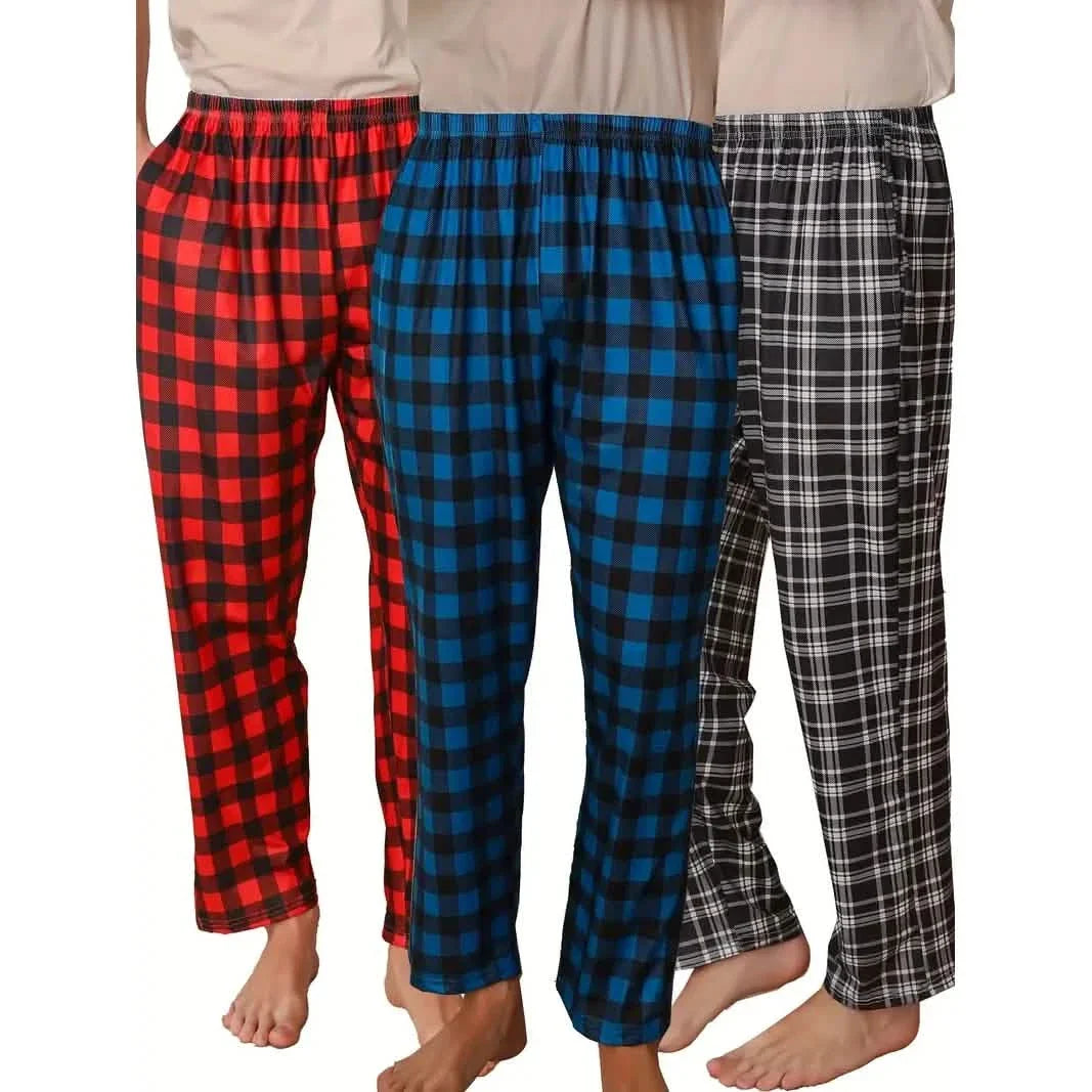 3-Piece: Mens Pajama Pants Loungewear Sleepwear