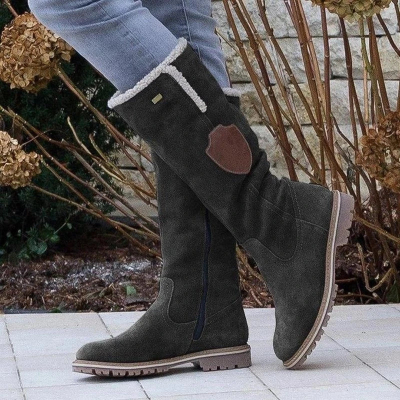 Women's Side Zipper Round-Toe Boots