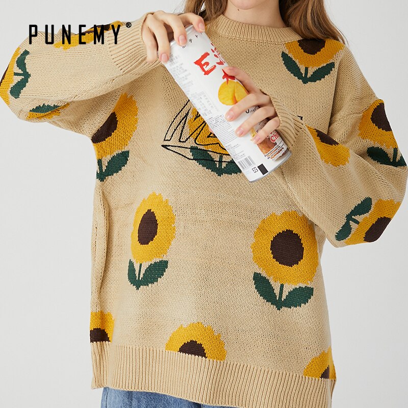 Couple Sweater Loose Top Knit Sweater Thick Coat Men