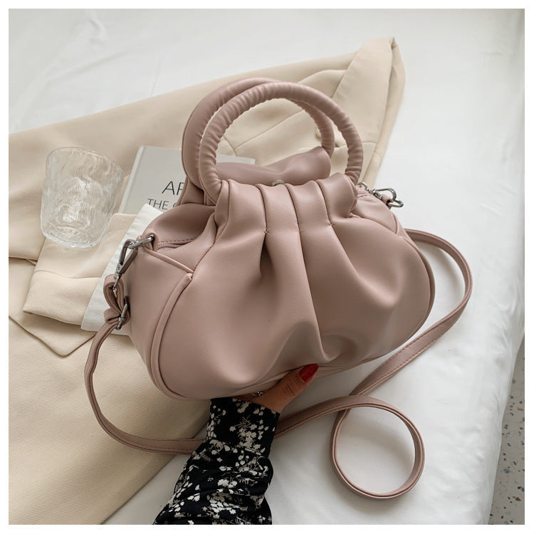 Women's Retro Pleated Shoulder Crossbody Bag