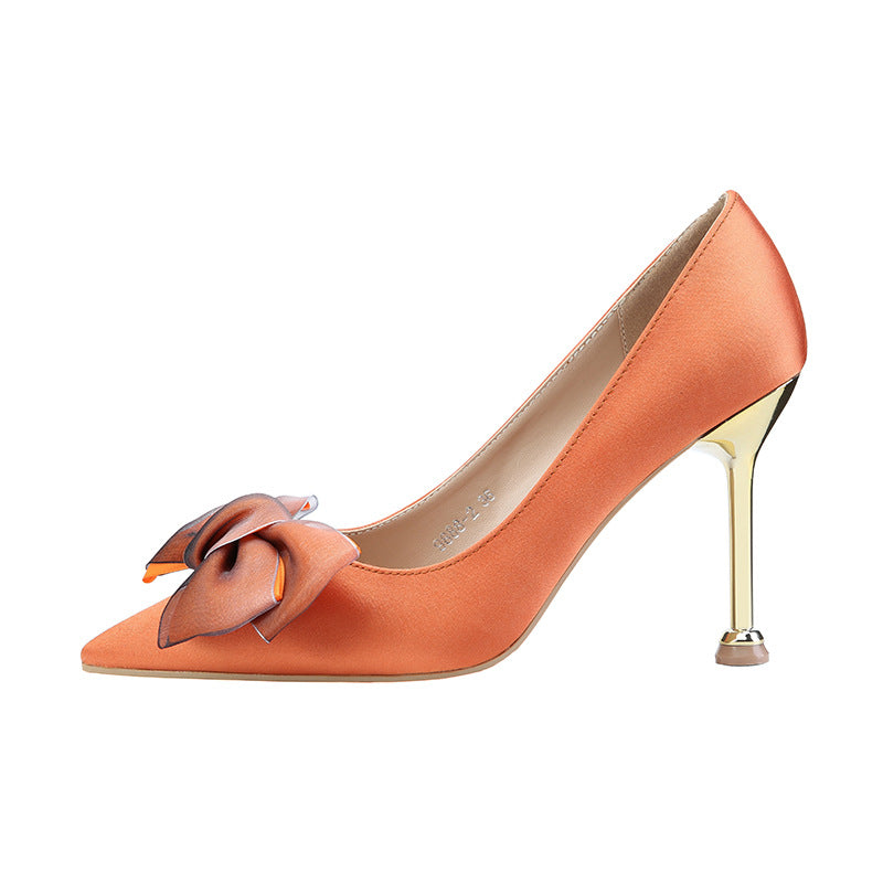 Sexy High Heels Stiletto Bow Women's Single Shoes See size chart under “more details”