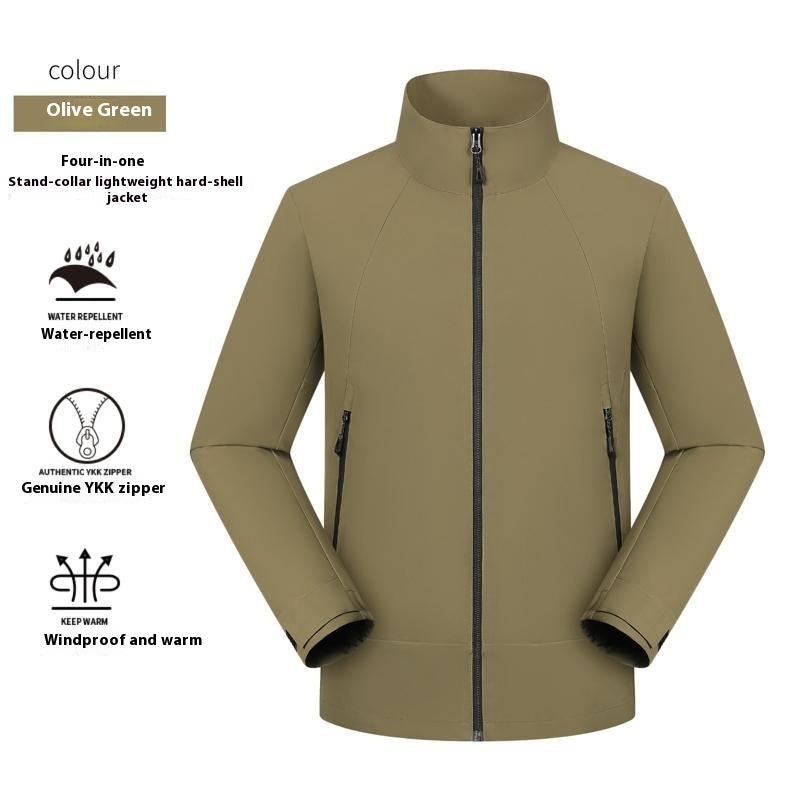 Thin Waterproof Stand Collar Jacket Men's Coat