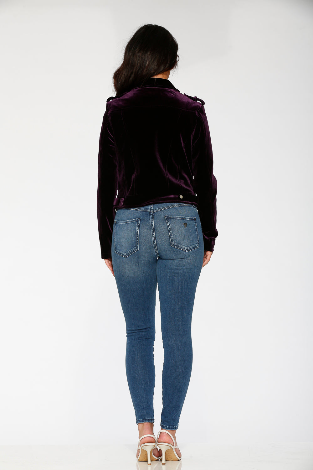 30280 Chaqueta de motociclista de terciopelo morado