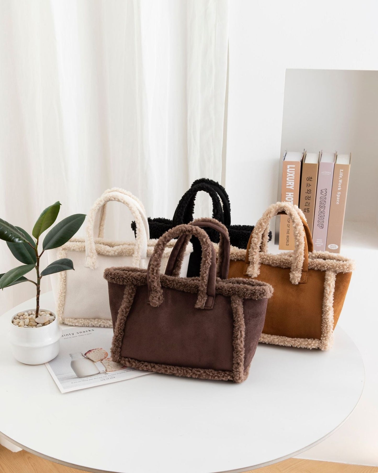 Women's Plush Crossbody Tote Bag Crossbody Bag