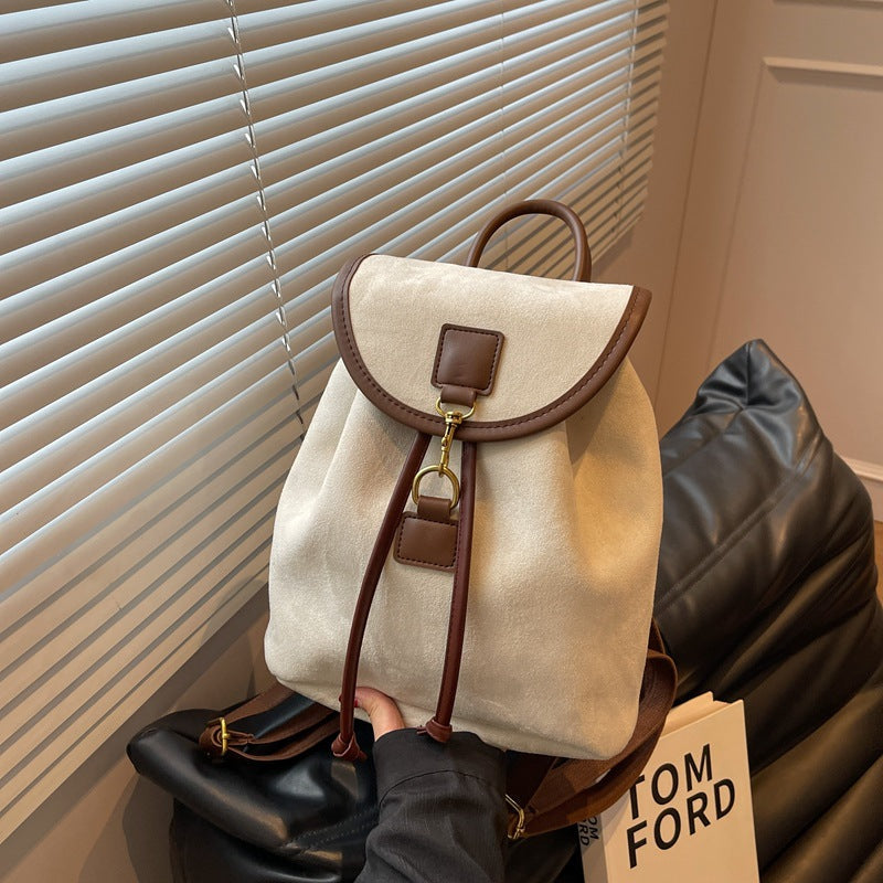 Women's Casual Niche Design Suede Backpack