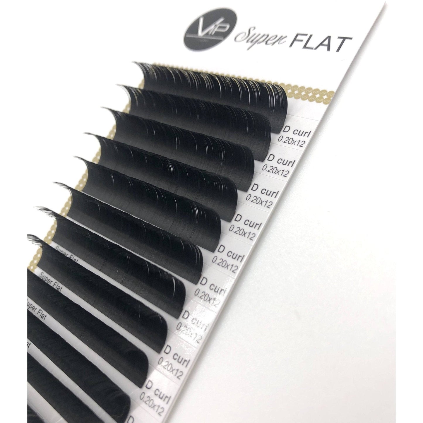VIP Eyelashes Super Flat Extensions 12 Lines 0.20mm D Curl