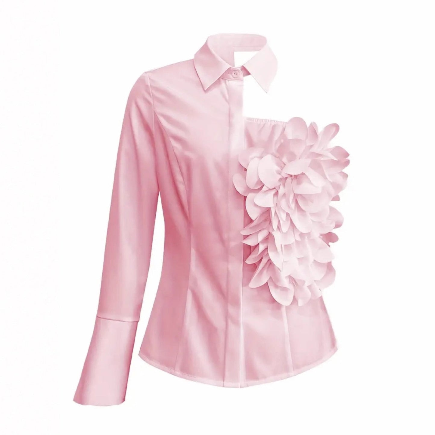 White Blouse With A One-shoulder TOP See size chart under “more details”