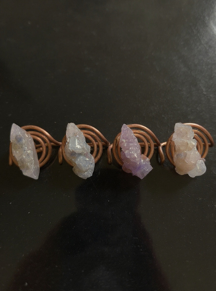 BULK SALE * Custom Wire Wrapped Spiral Ring 4 pack