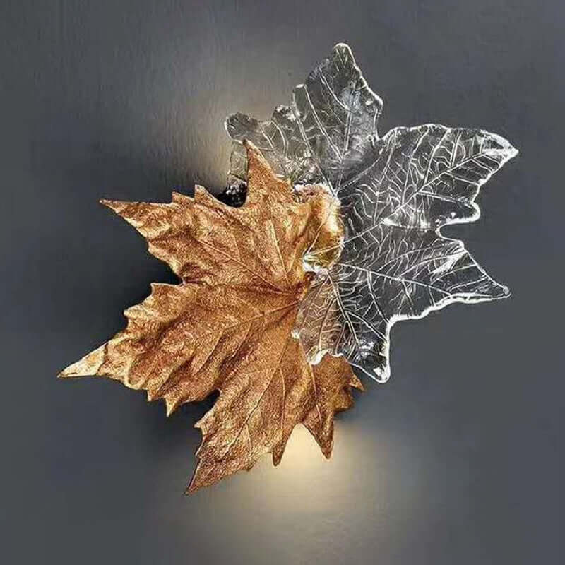 Aplique de pared de cristal en forma de hoja